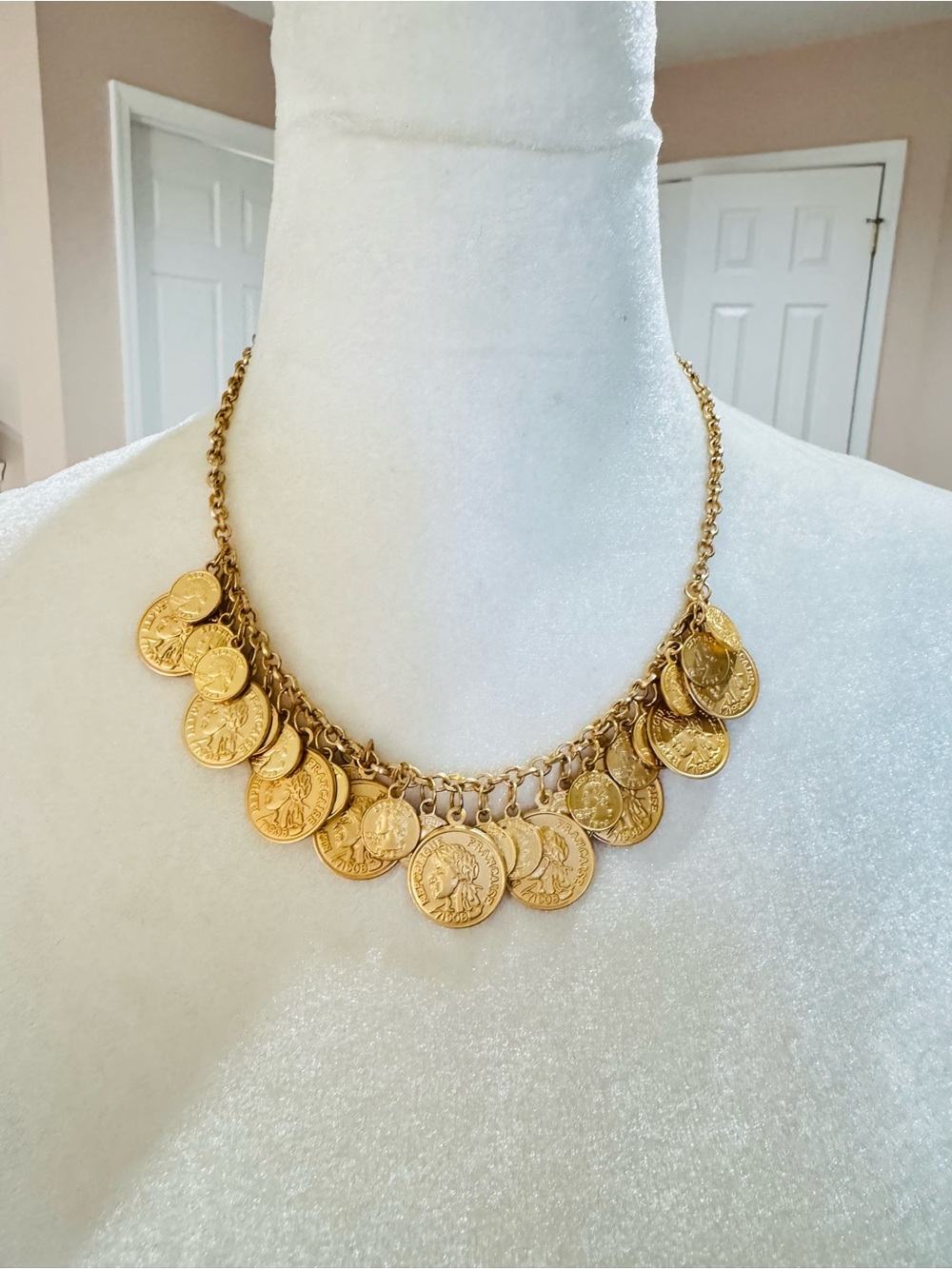 Gold Coin Charm Necklace - Women Jewelry VCLM Vintage Jewelry